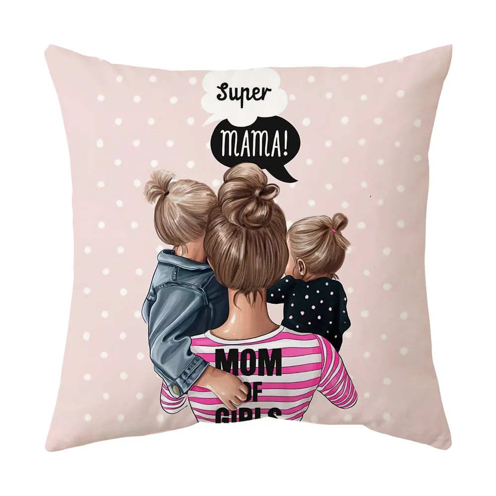 

Happy Mother's Day Pillowcase 40x40 Cm Gift for Women Super Mom Pillowcases for Pillows Cover Garden Chair Cushion Covers 45x45