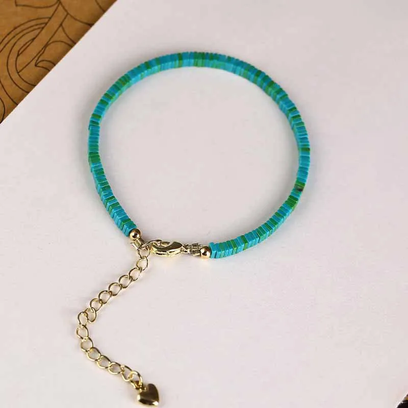 VENTFILLE 925 Stamp Gold Color Turquoise Bracelet for Women Girl Birthday Gift Jewelry Dropshipping Wholesale images - 6