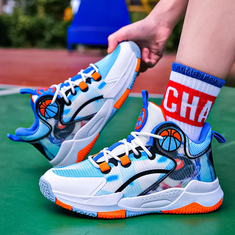 Basketball Shoes for Boys Children's Sports Shoes Lightweight Kids Sneakers Shoes Fashion Men Trainers Outdoor Comfortable Shoes