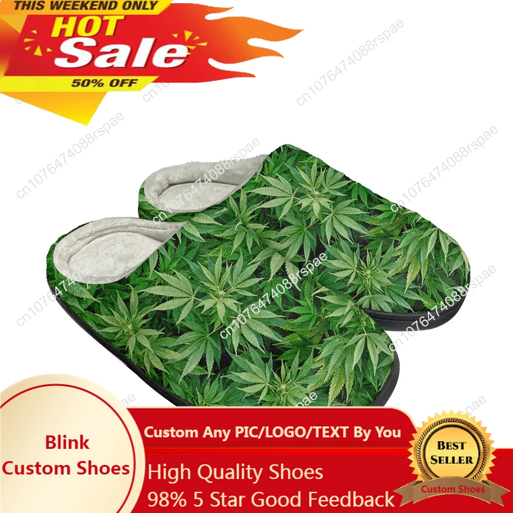 

Hot Cool Cartoon Weed Fashion Cotton Slippers Mens Womens Sandals Plush Casual Keep Warm Shoes Thermal Comfortable Slipper