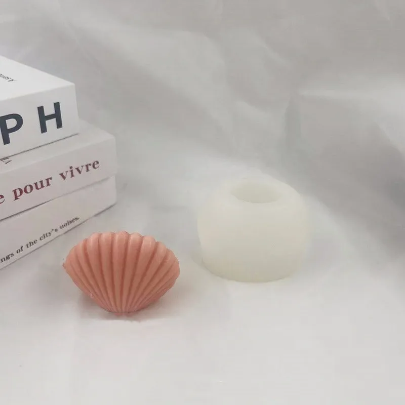 

Shell Candle Mould DIY Gypsum Process Epoxy Resin Silicone Mould Home Decoration Candle Mould Manual Candle Making Supplies Mold