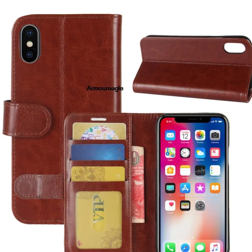 чехол для iPhone x 10 чехол-бумажник слот карт кожаные чехлы в стиле книги защитный