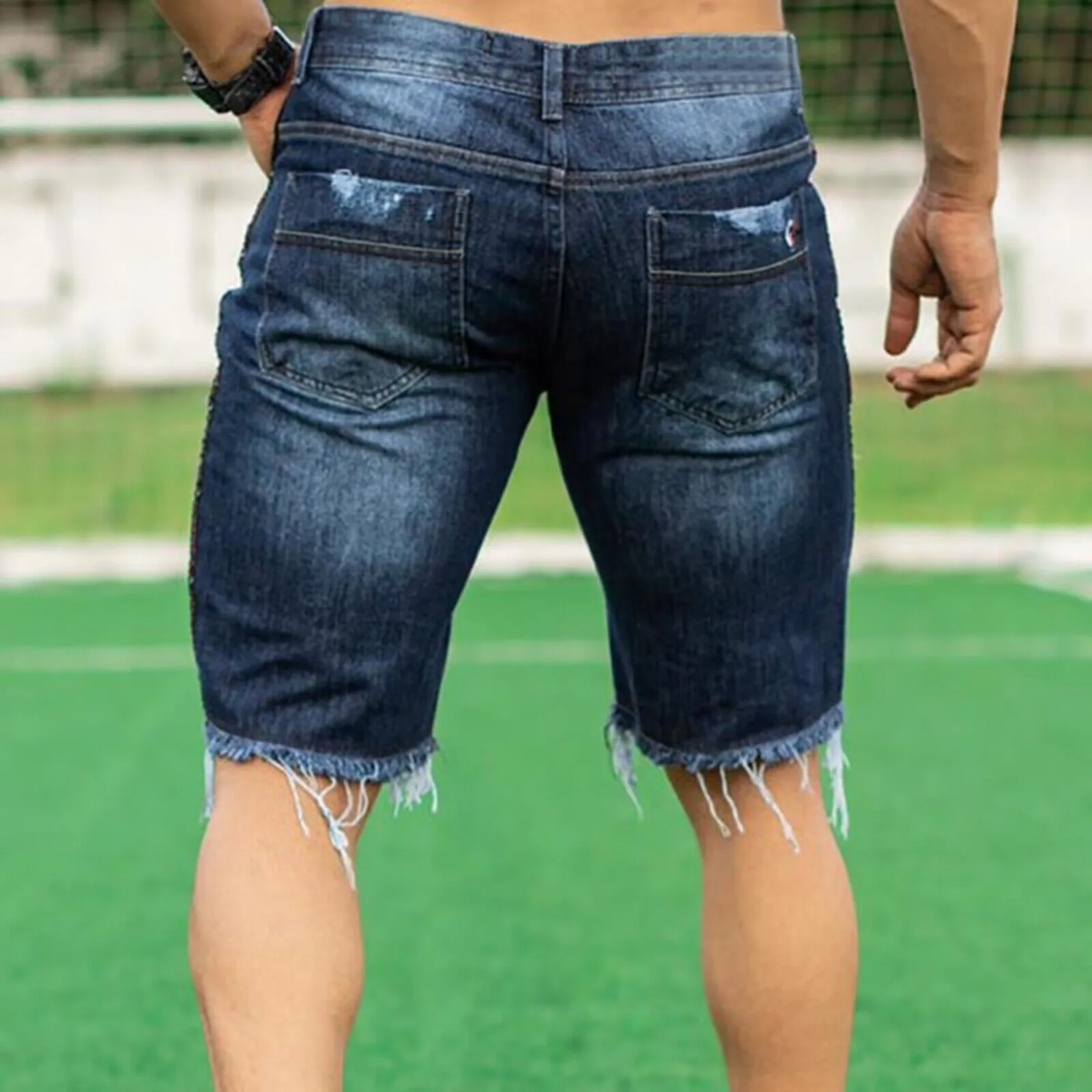 2023 New European and American Casual Men's Shorts Five Points Pants Slim Fashion Jeans Men's Shorts Mens Pants  Jeans  Jeans