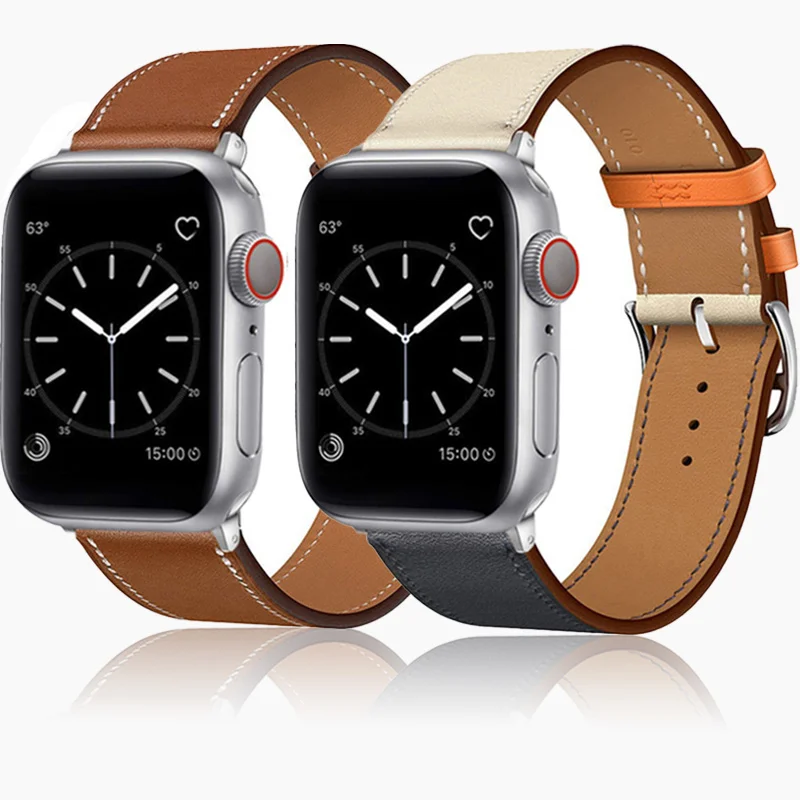 

Leather strap For Apple watch band 45mm 42mm 44mm 40mm 38mm 42mm iWatch Single tour bracelet correa Apple watch 1 2 3 4 5 se 6 7
