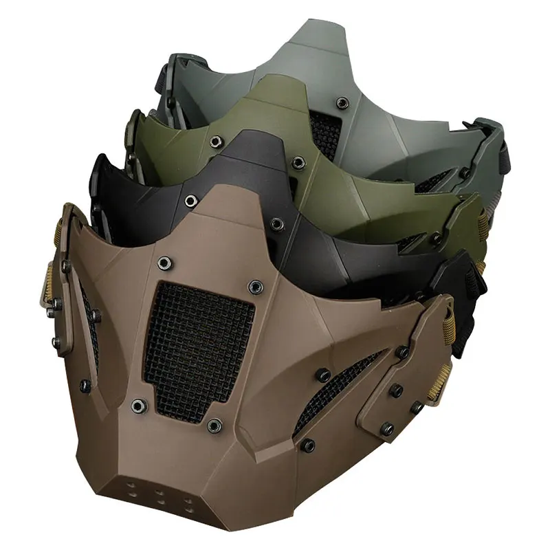 

Tactical Protective Mask Half Face Breathable Military Mask Hunting Cycling Airsoft CS Combat Face Mask with Helmet Connector