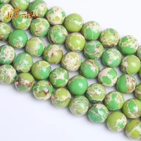 natural 4a apple green sea sediment jaspers beads round loose spacer beads for jewelry making needlework diy bracelets