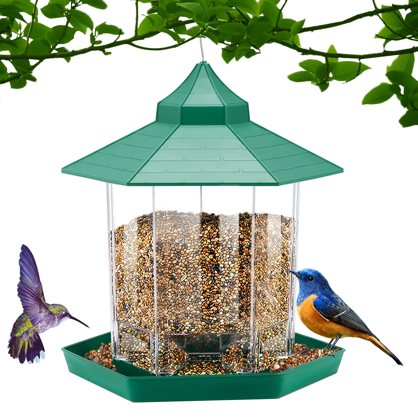 Outdoor Container With Hang Rope Feeding House Type Bird Feeder Aves Outdoor Decor