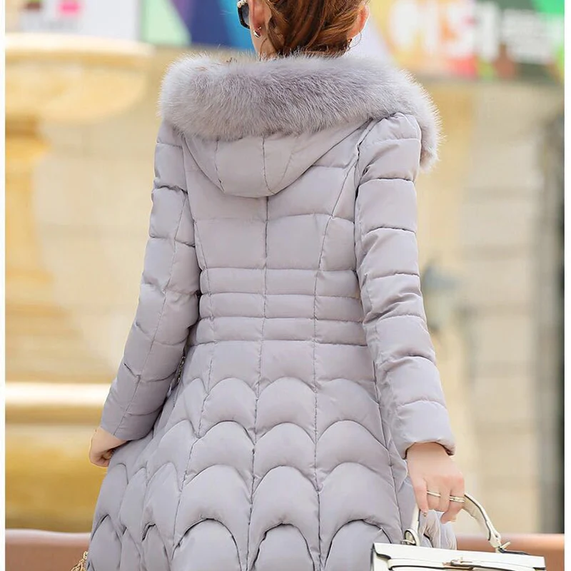 Female Clothing Winter Coat Promotion Winter For Women Long Korean Style Large Fur Collar Solid Casual Parkas Girl Jacket 2023