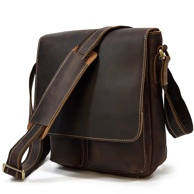 2022 New Men's Shoulder Bag Genuine Leather Crossbody Bags For Men  Messenger Bag Fashion Commuter Men's Cowhide Leather Bag