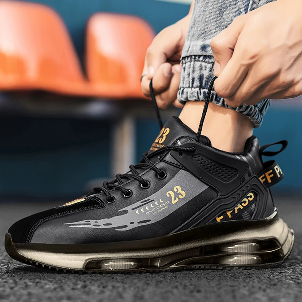 2023 New Men Sneakers Breathable Cushioning Black Basket Footwear Fashion Outdoor Jogging Casual Sports Basketball Shoe