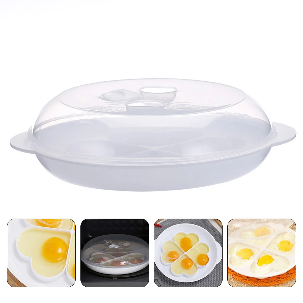 

Microwave Egg Steamer Steaming Mold Ice Cubes Trays Boiler Heart Shaped Pp Kitchen Tools Accessory Oven Breakfast