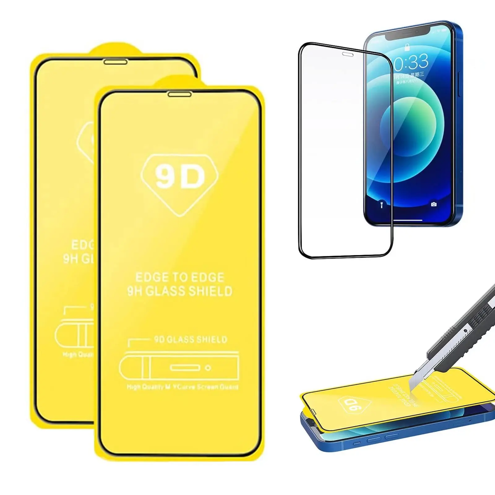 Закаленное защитное стекло 9D для Honor 9X Lite 9A 9C 9S 8X 8A 8C 8S 7A 7C 7X 7S 10i 20i |