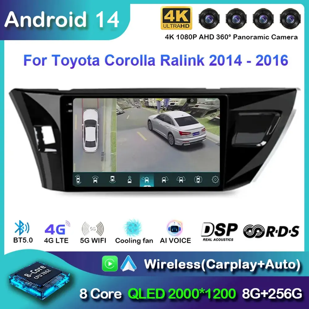 Android 14 для Toyota Hilux Pick Up AN120 2015-2020 LHD RHD 5G WIFI GPS-навигация Стерео Авто Радио Мультимедиа