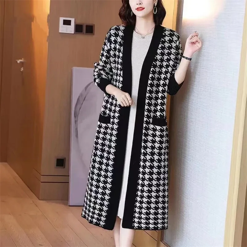 Женский длинный кардиган в Корейском стиле свободный Универсальный