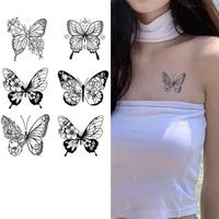 temporary tattoo herbal semi permanent simulation literary butterfly pattern waterproof durable fake tattoo stickers