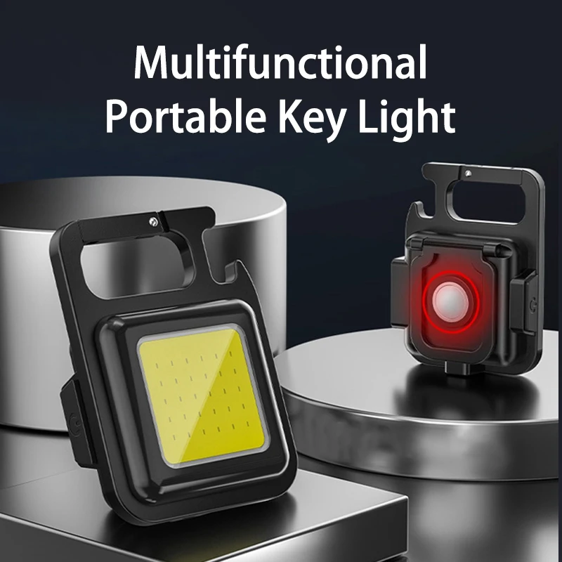 

Портативный мощный мини-светильник с брелоком, многофункциональный светильник COB для кемпинга, фонарик с USB-зарядкой, магнисветильник свети...