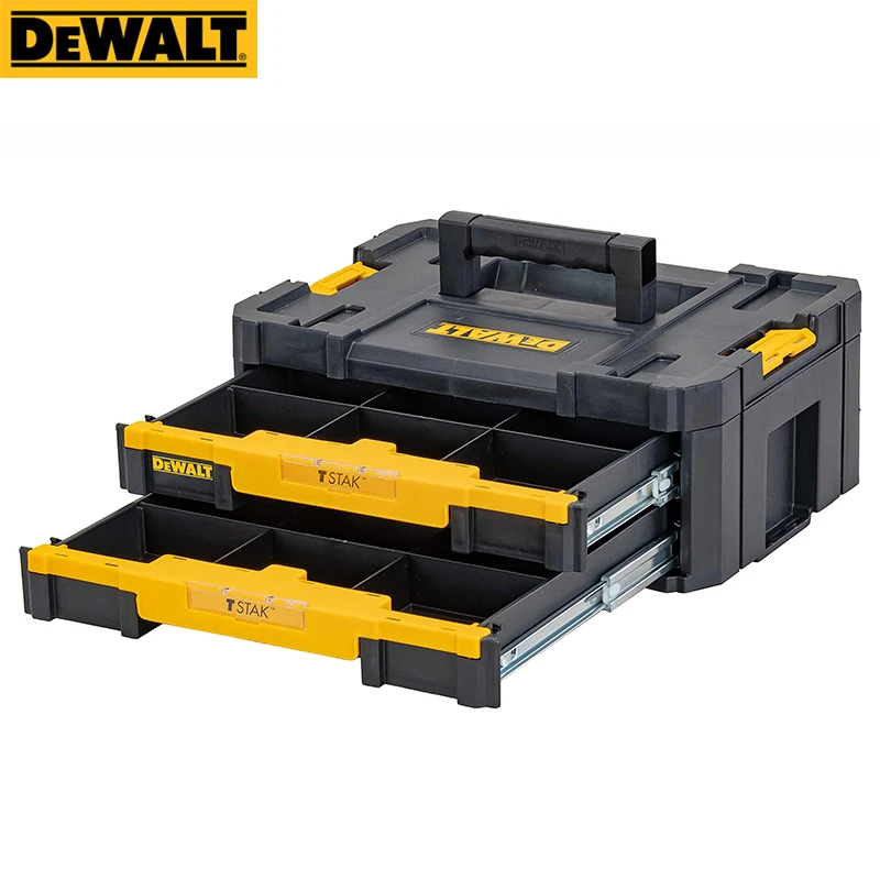 DEWALT DWST1-70706 T-STAK IV Tool Storage Box with 2-Shallow Drawers Double Layer Stackable Accessory Parts Case