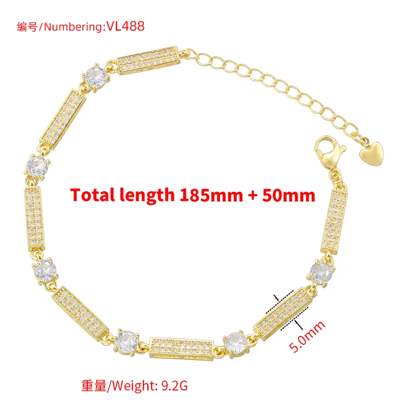 ZHUKOU 18K позолоченный прямоугольный Соединительный Круглый Цирконий простой