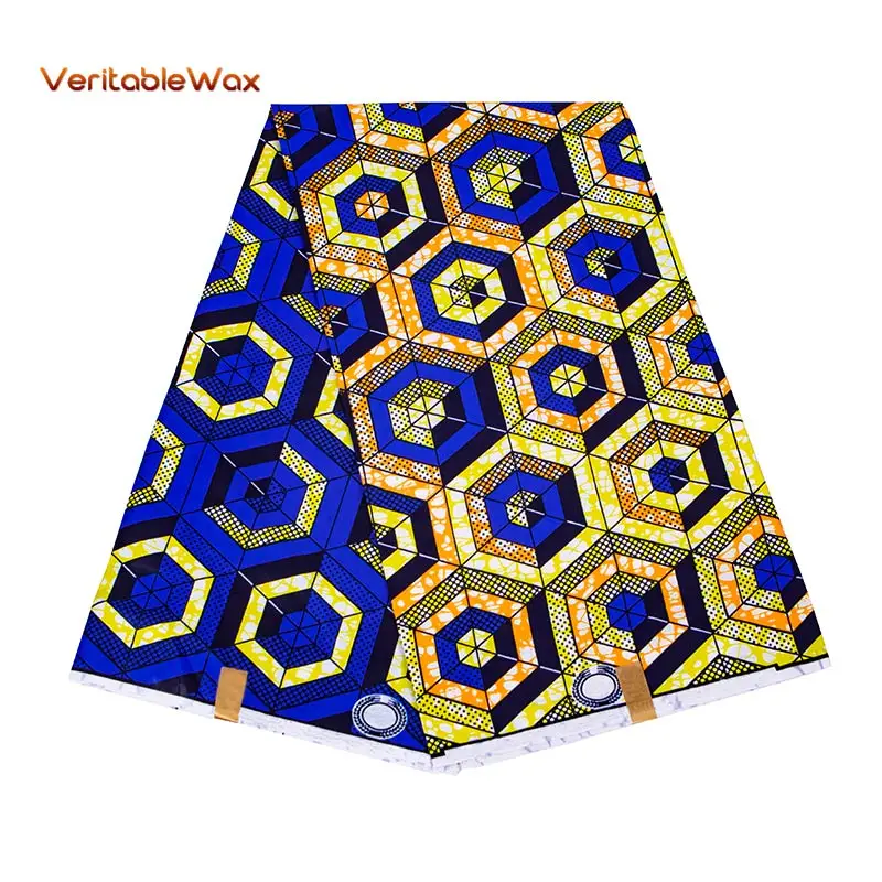 

2022 Ankara En Tissu African Real Wax Print Fabric VeritableWax High Quality 6 Yards 3Yards African Fabric For Party Dress A-13