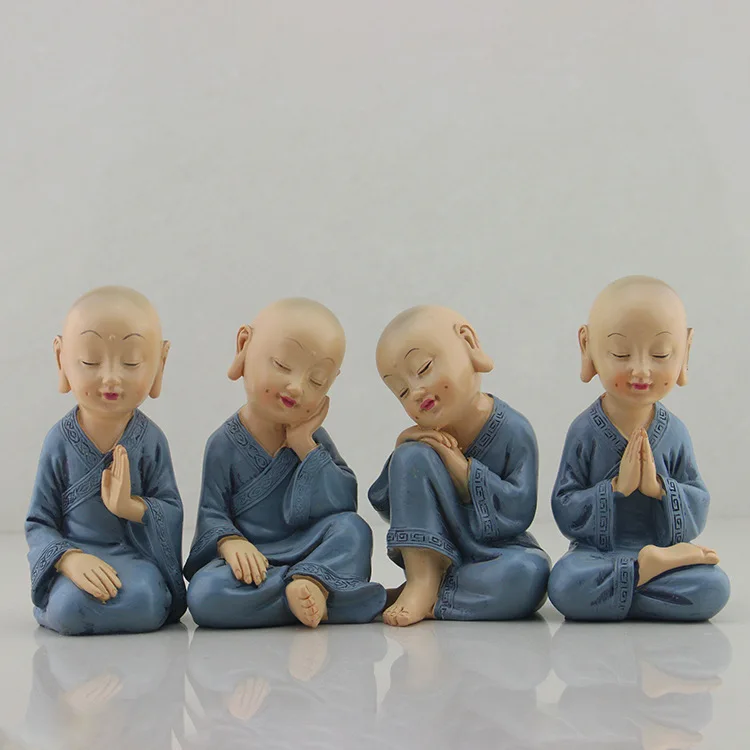 

Wholesale creative arts and crafts new Jing Shan Si Mei four little monks home accessories car center console ornaments