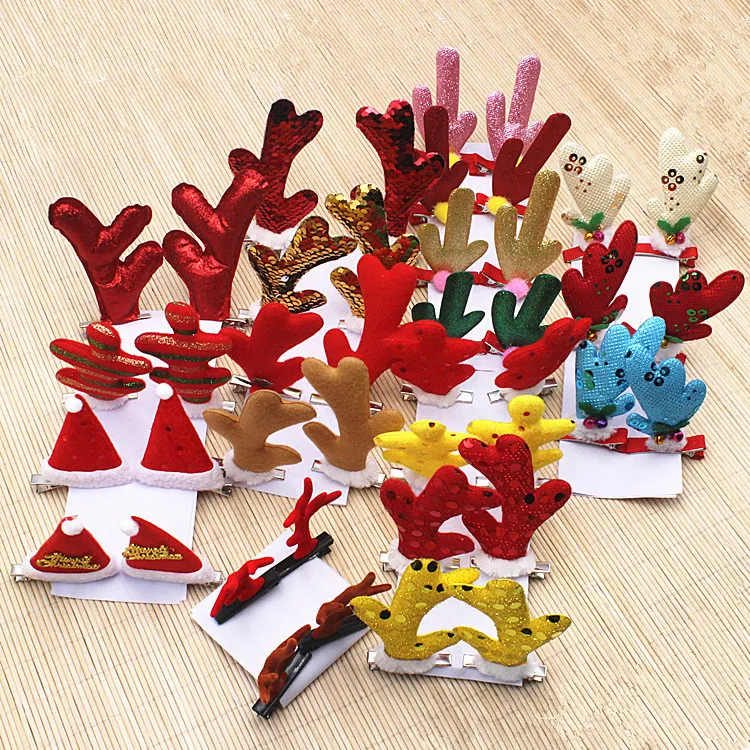 

1pcs/set Christmas Ornament Hair Clips for girls Christmas Hat Antlers Headband Headband Headdress Christmas Hair Accessories