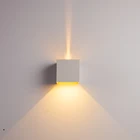 Водонепроницаемая светодиодная настенная лампа 12 Вт, холодный теплый белый, синий, красный, зеленый, розовый, уличный Регулируемый настраиваемый кубический светодиодный светильник для сада, крыльца