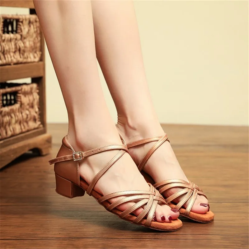 SUN LISA Women's Lady's Girl's Kids' Children's Classic Dancing Shoes With Square Heels Ballroom Salsa Latin Dance Shoes