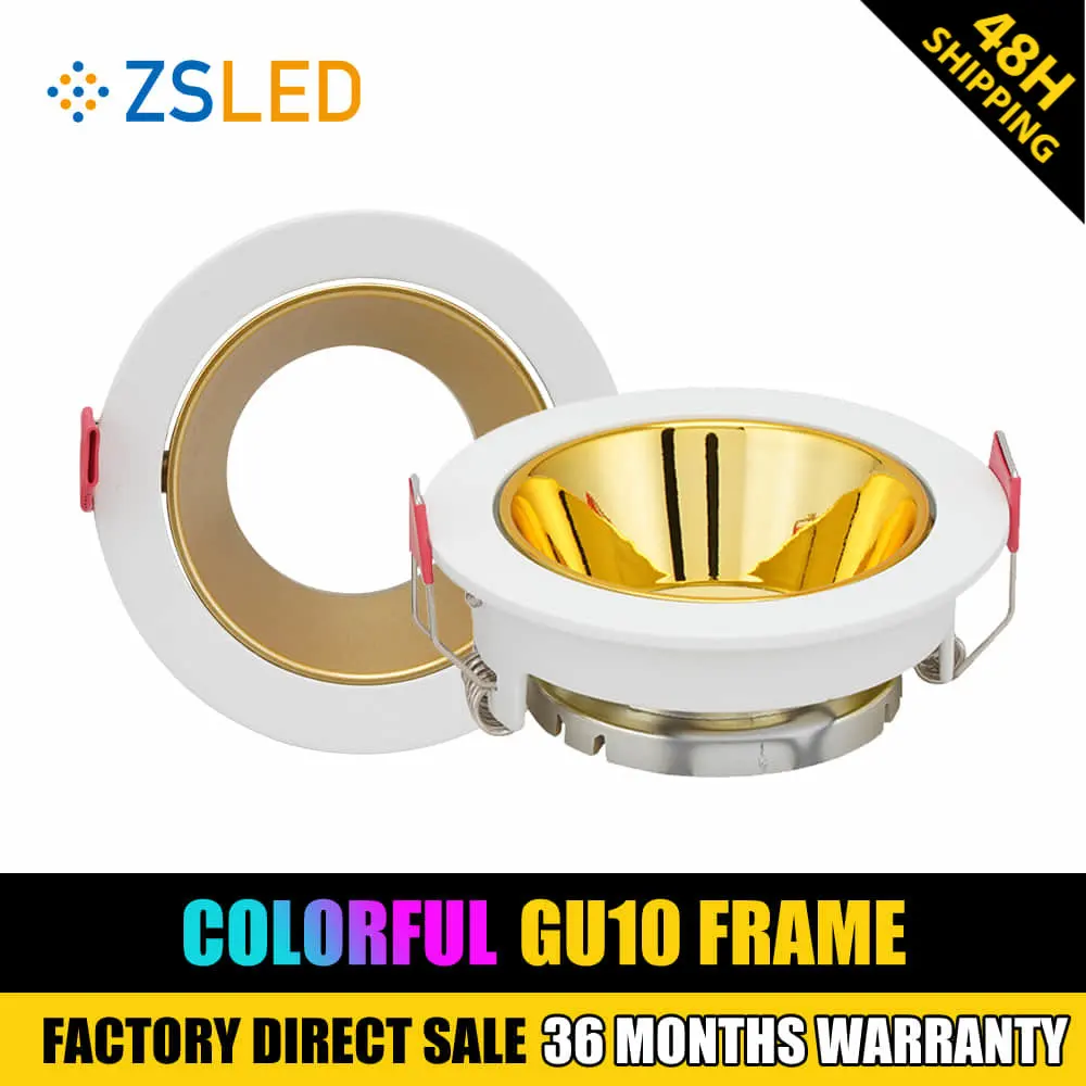 

Регулируемый Встраиваемый светодиодный потолочный Точечный светильник, круглая рама GU10 MR16, крепежные держатели, точечный светильник, фити...