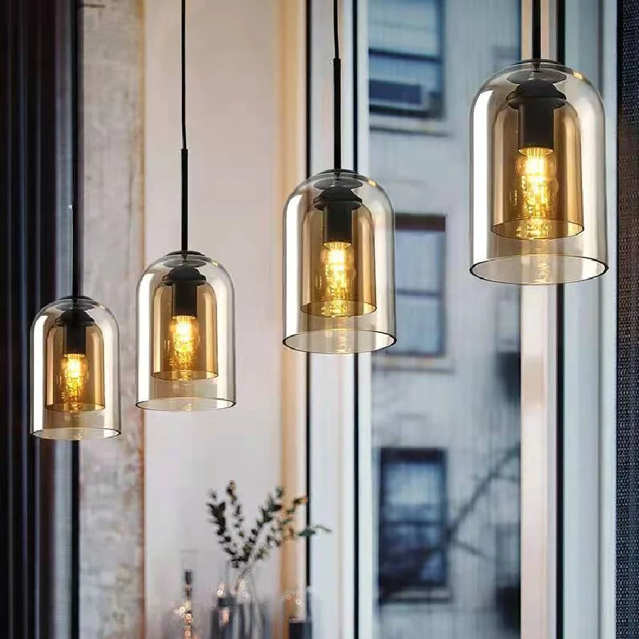 

Nordic Glass Pendant Lamps and Lanterns Creative Personality Bedroom Bedside Led Chandelier for Dining room Bar Pub Restaurant