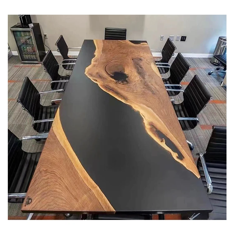 

Black and Wood Epoxy Dining Table Black Walnut Wood Epoxy Resin River Dining Table