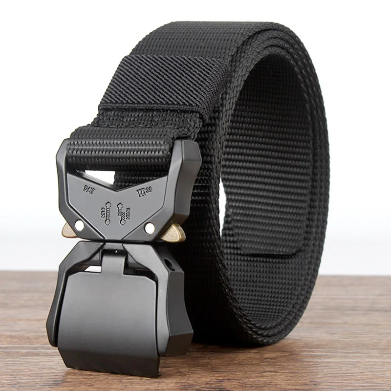 New Fast Release Aluminum Alloy Buckle Nylon Woven Belt Extended Men And Female Tactical Belt Trend Outdoor Sports Belt A2544