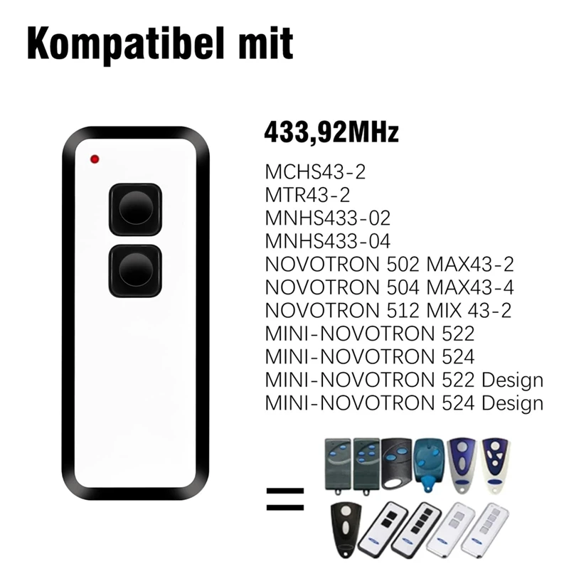 Пульт дистанционного управления для гаражных дверей NOVOFERM NOVOTRON 502 MAX43-2 522