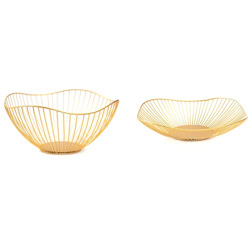 

Металлическая корзина для хранения фруктов и овощей в скандинавском стиле, украшение для обеденного стола