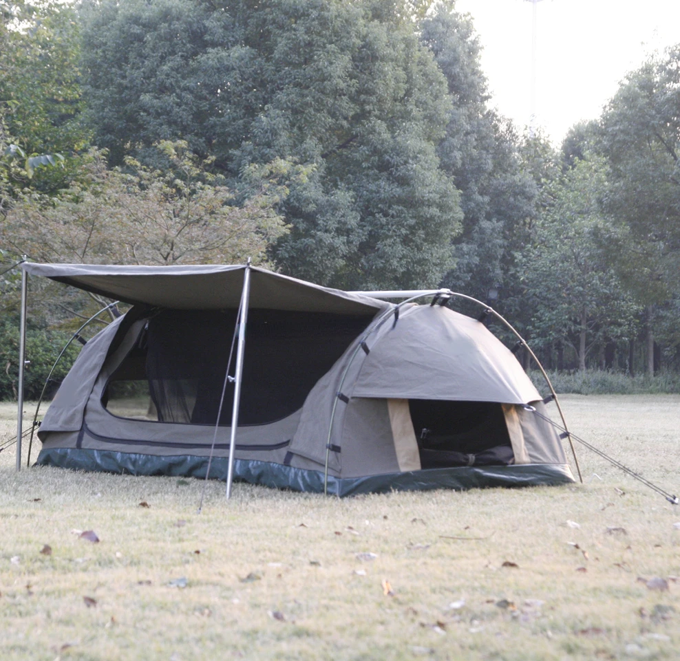 

Durable moistureproof fishing tent with canvas fabric