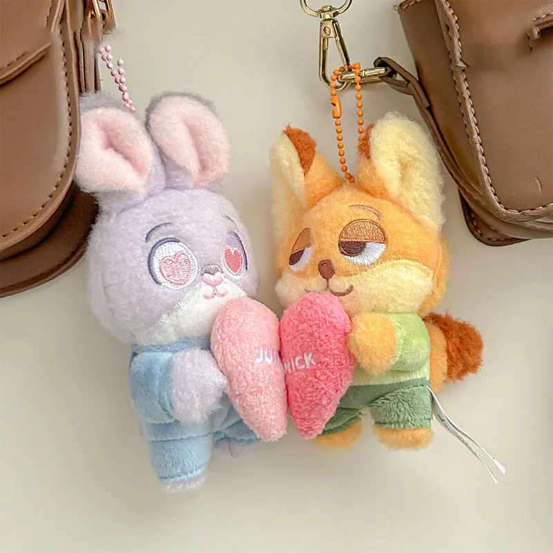 Kawaii Disney Zootopia Judy Hopps плюшевые игрушки Nick Wilde мультяшный брелок пара рюкзак кулон