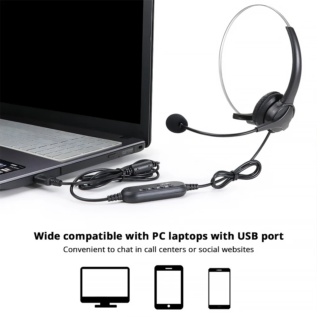 

Проводные USB-наушники с микрофоном для компьютера и ноутбука