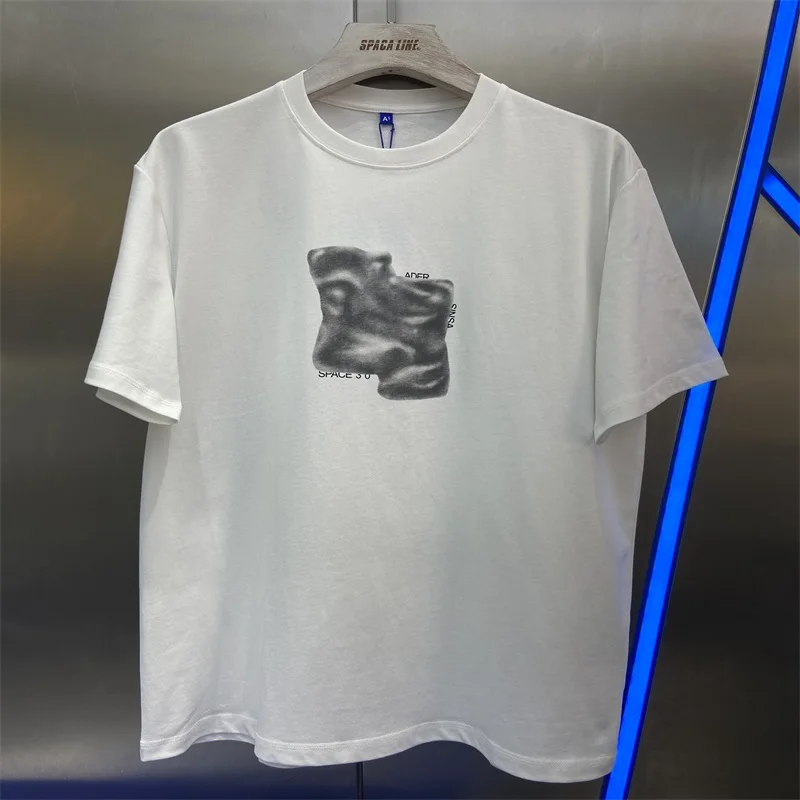 

Футболка с круглым вырезом для мужчин и женщин, свободная рубашка с короткими рукавами, эффект ошибки при движении, 1:1, весна-лето