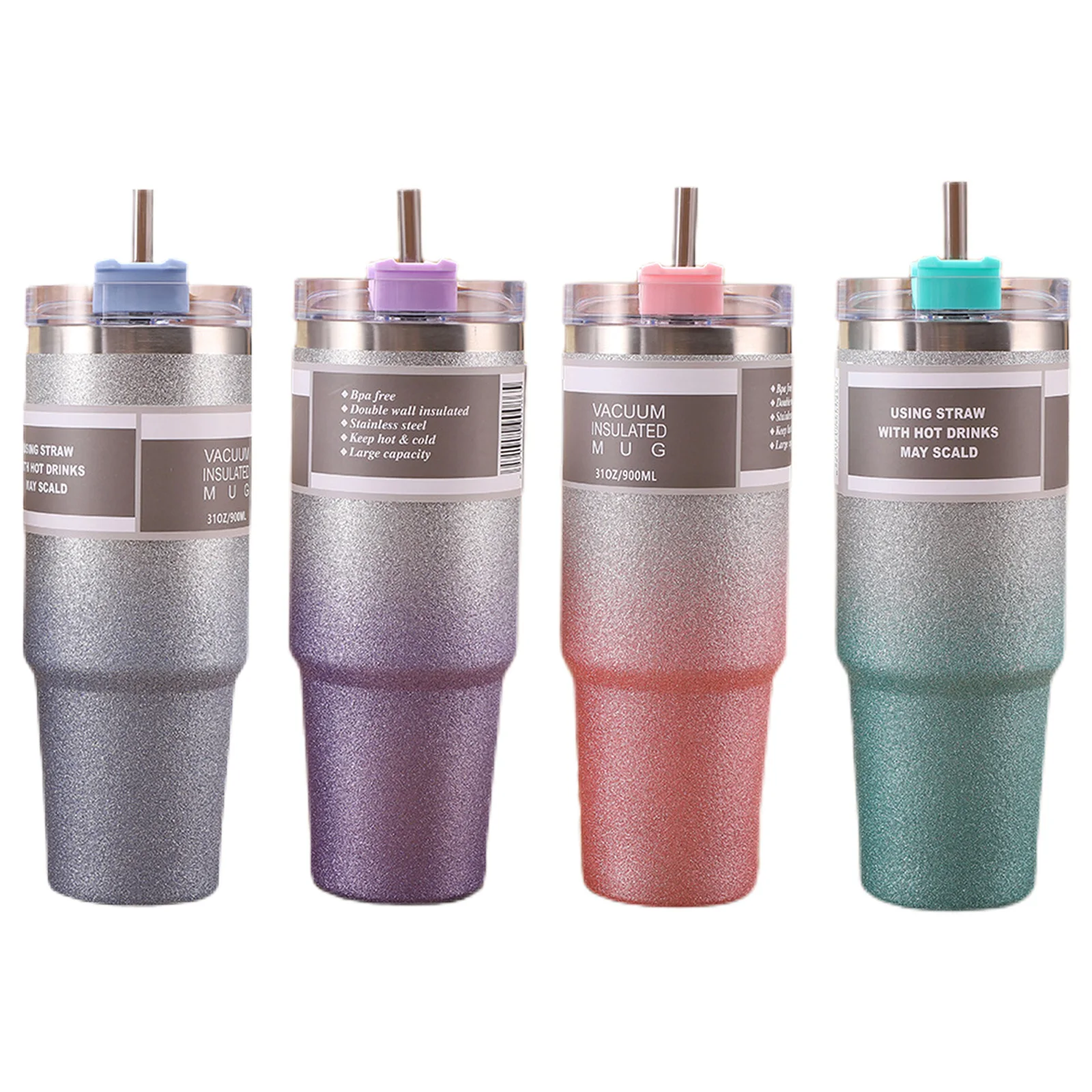 

Straw Insulation Bottle Gradient Color Thermal Sweat Sublimation Tumbler Vacuum Insulated Coffee Travel Mug Holiday Party Gifts