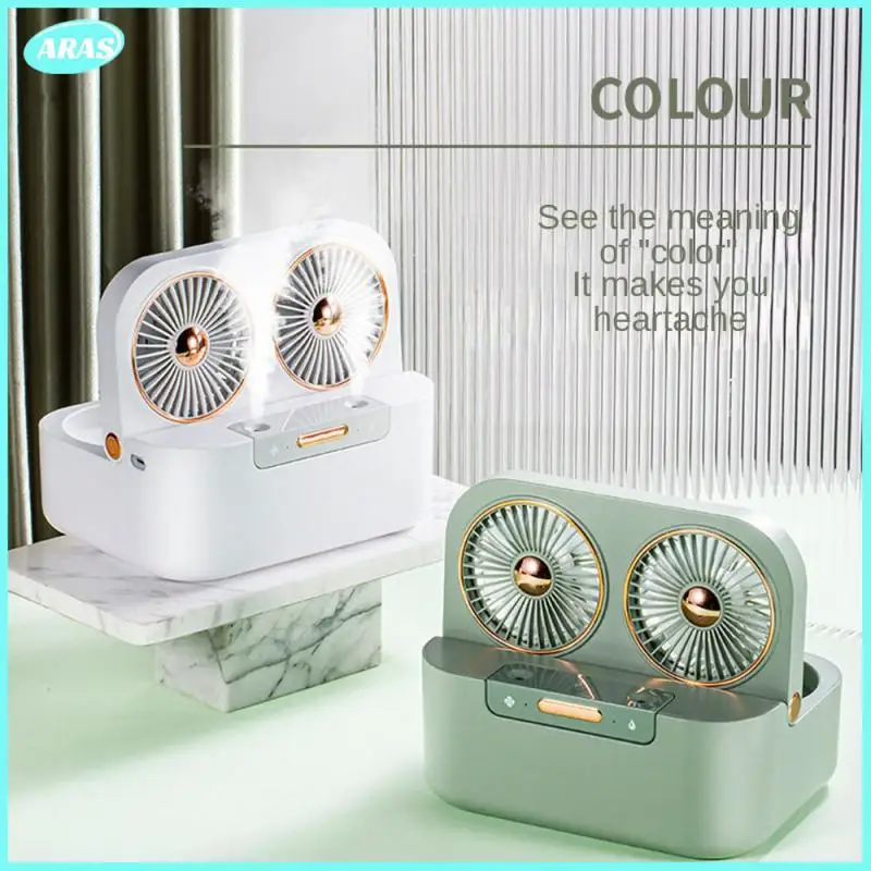 

Портативные маленькие вентиляторы-распылители, настольный Usb-кондиционер с двумя листами, длительный срок службы, ультразвуковой нано-аэра...