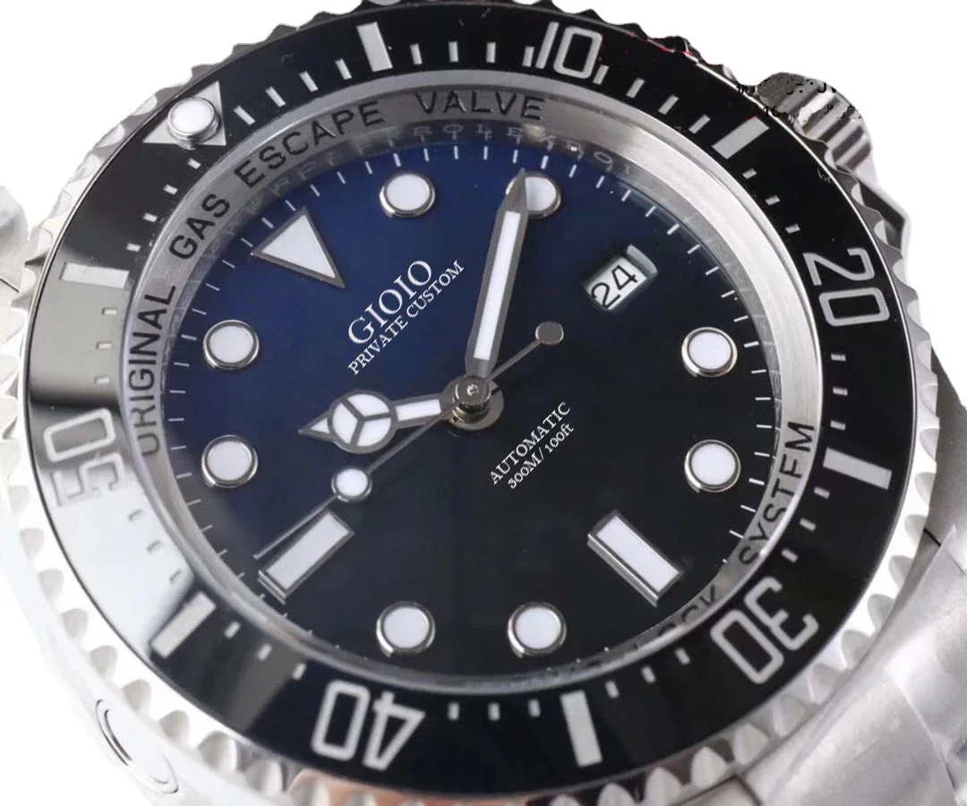 

Мужские автоматические механические часы черные синие керамические