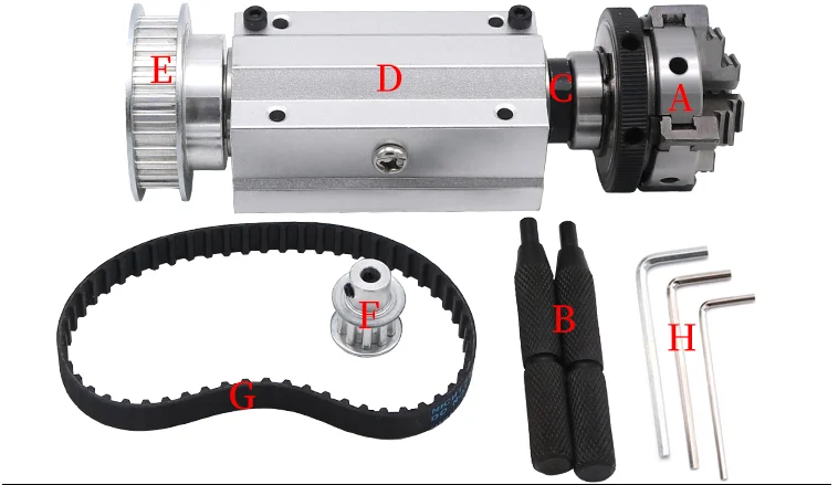 50 63 chuck spindle assembly diy miniature bead machine through hole woodworking lathe