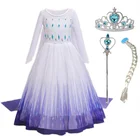 Зимние платья принцессы с длинным рукавом для косплея на Хэллоуин для девочек, Необычные платья с блестками для девочек на день рождения, детский фатиновый костюм детского возраста