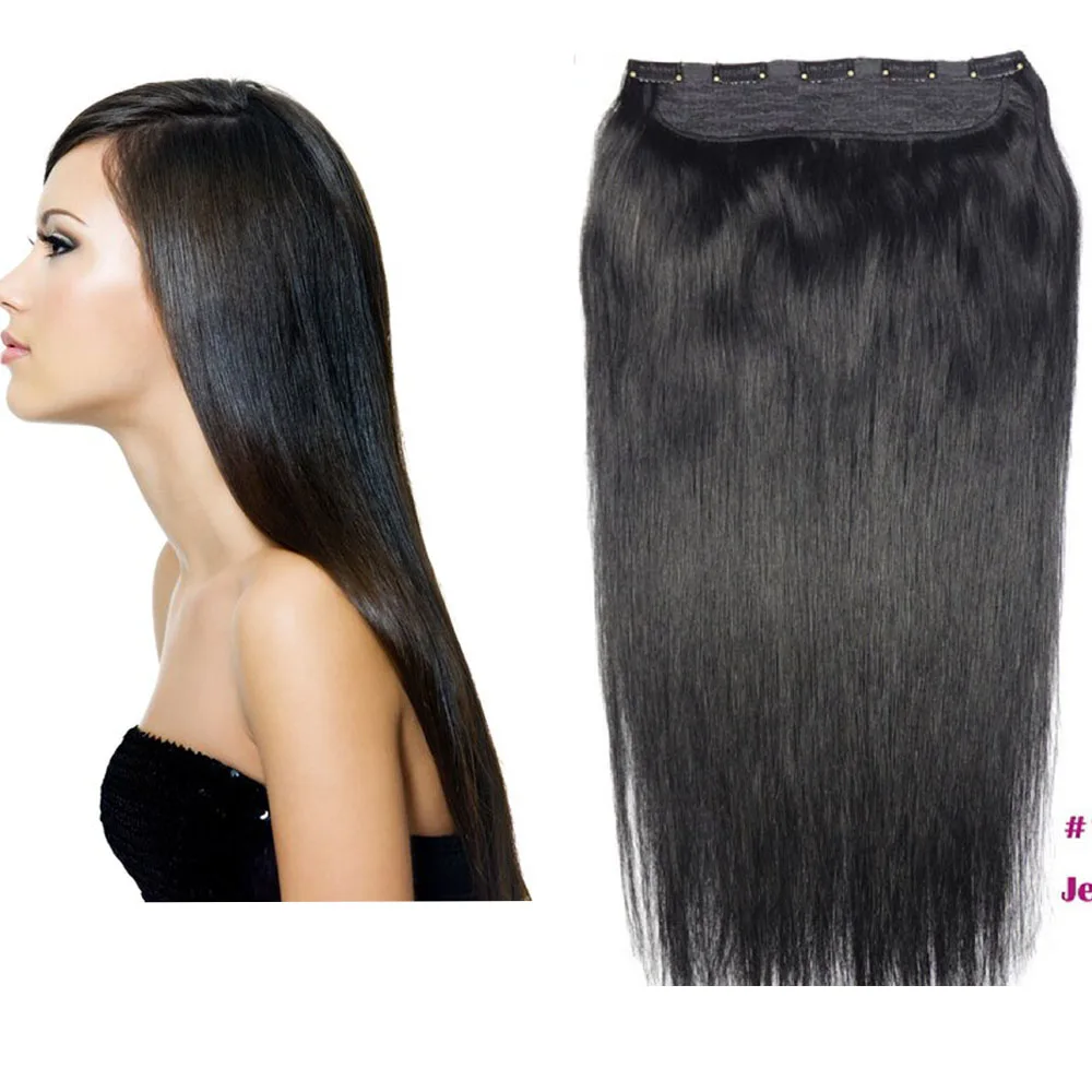 Chocala 100% бразильские человеческие волосы Remy цельный набор с 5 зажимами 1 шт. прямые