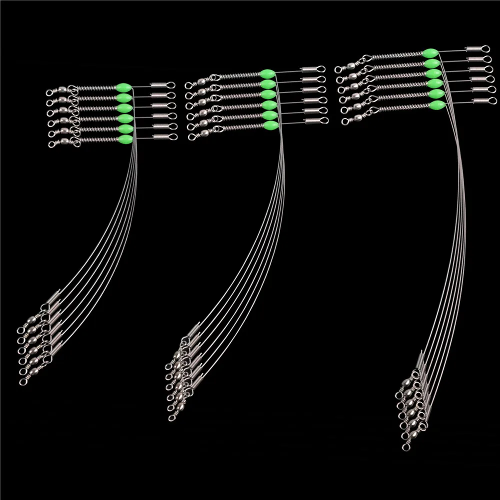 

10 шт. леска для рыбалки с флуоресцентными бусинами, балансировочная 3-сторонняя стальная леска для поводка, поперечная леска, джиг, рыболовн...