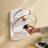 cookware towel storage rack cap shelf wall mounted plate stand pot lid shelf pot lid holder spoon rest stove organizer