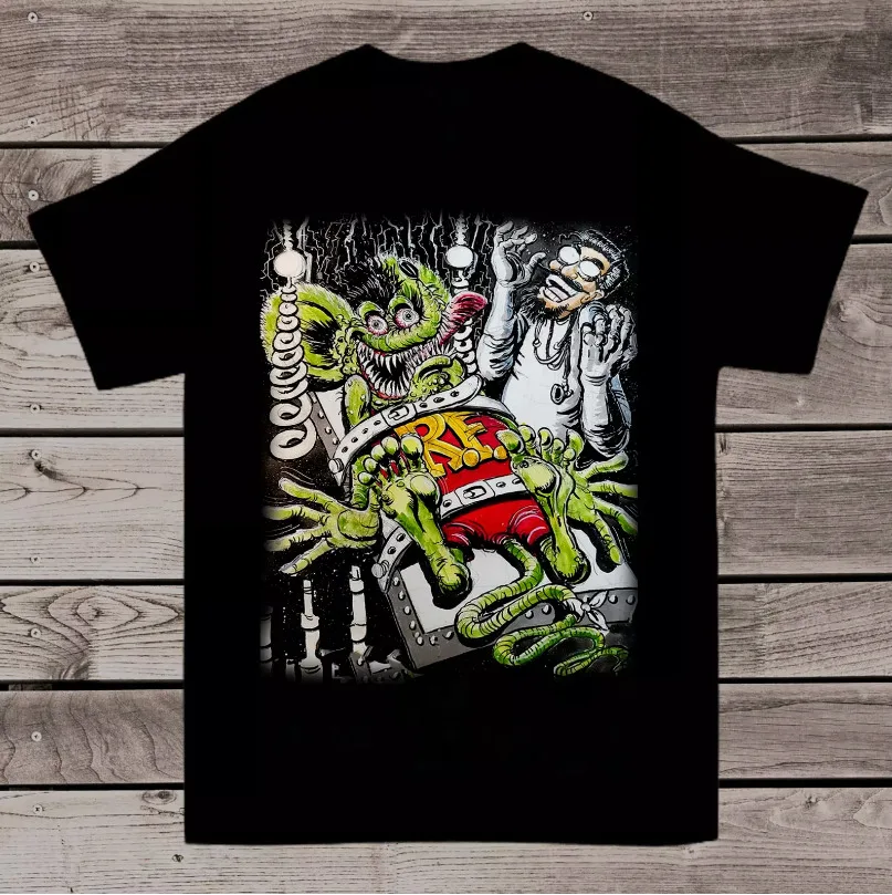 Забавная хлопковая черная футболка унисекс Ed Roth Rat Fink с коротким рукавом все