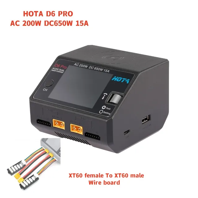 HOTA D6 Pro + 2x balancing boards + 2x XT60 to XT60 cable