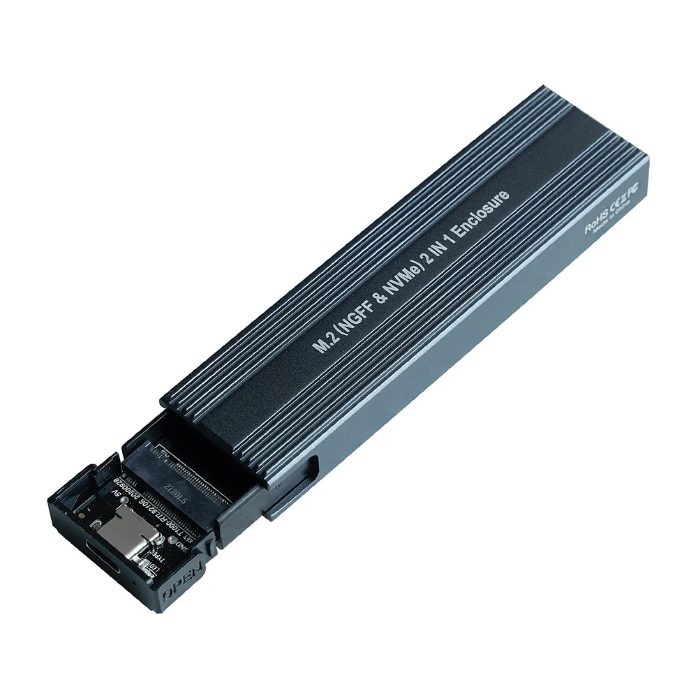 

M2 SSD Case NVME Enclosure M.2 to USB 3.1 SSD Adapter with OTG for NVME PCIE NGFF SATA M/B Key 2230/2242/2260/2280 Dual Protocol