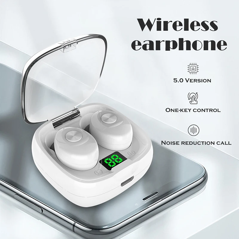

XG8 Wireless Earbuds Headphones 4 Hours Playtime Earphones with Charging Case in Ear Headset LCD Display for Sports/Working