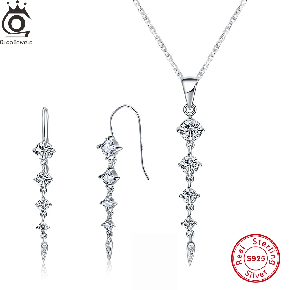 ORSA JEWELS романтическое ожерелье из стерлингового серебра 925 пробы с кубическим